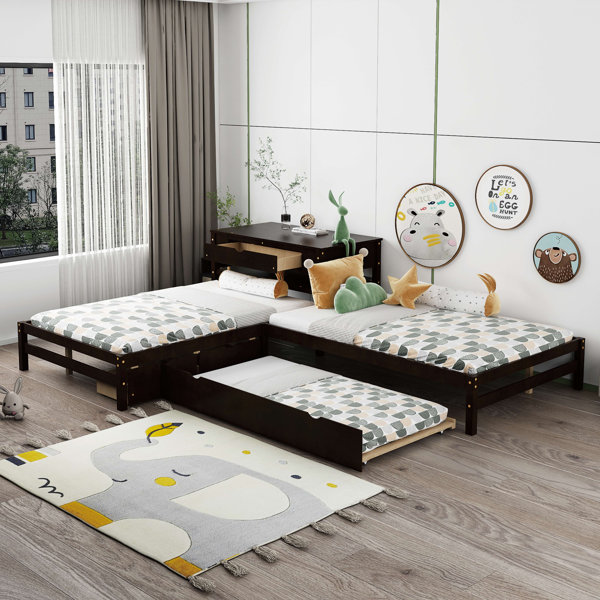 Red Barrel Studio® Bledar Full Size Lshaped Storage Bed Wayfair